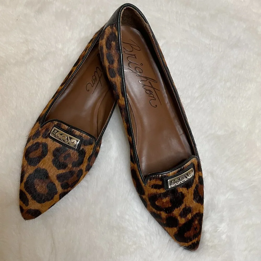 Leopard Calf Hair Pointy Loafers - Picture 5 of 7
